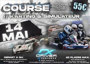 Le 14 mai : Course de karting et simulateurs à Aigues-vives